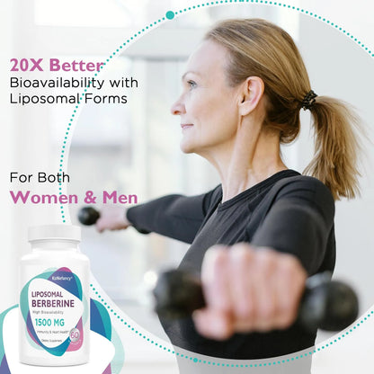 Berberina Liposomal 1500 Mg Alta Biodisponibilidad Cápsulas Para Salud Cardiovascular
