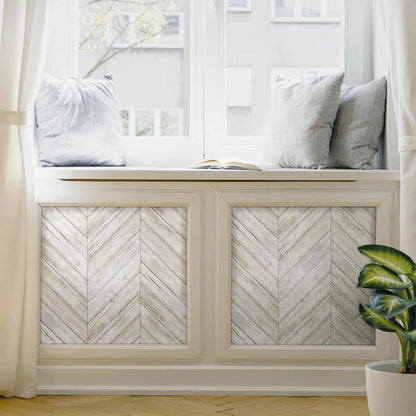 Papel Pintado Autoadhesivo Tablas Madera Espiga Blanca 1 Metro Decoracion Paredes