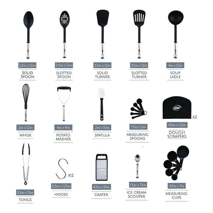 Juego De Utensilios De Cocina 24 Piezas Herramientas Profesionales Duraderas
