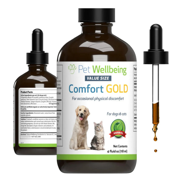Comfort Gold Suplemento Natural Para Perros Y Gatos Alivia Malestar Y Ansiedad