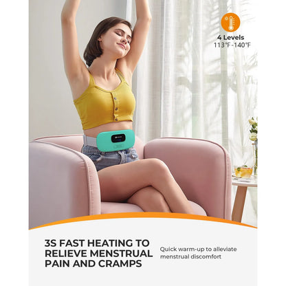Almohadilla Térmica Inalámbrica Para Calambres Menstruales Con Masaje Y 4 Niveles De Calor