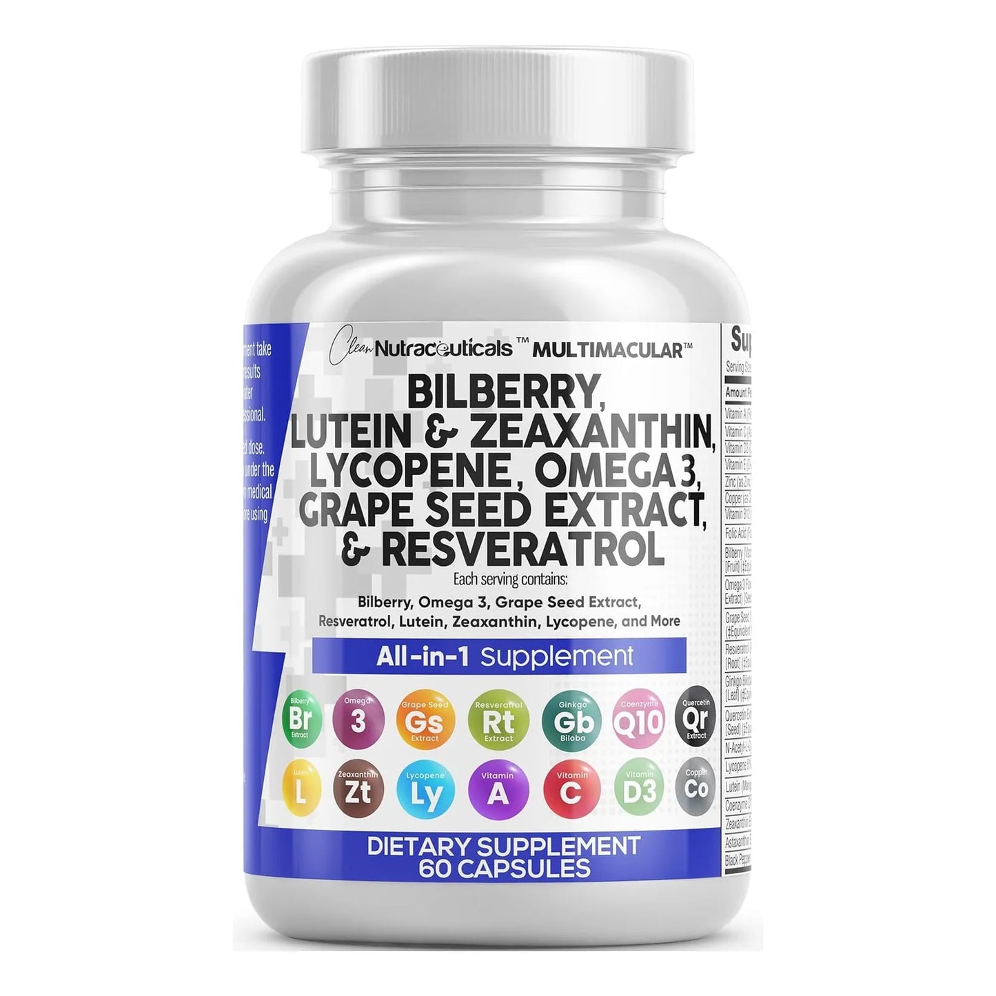 Vitaminas Para Salud Ocular Con Arándano Luteína Zeaxantina 40 Mg Licopeno Resveratrol Omega 3