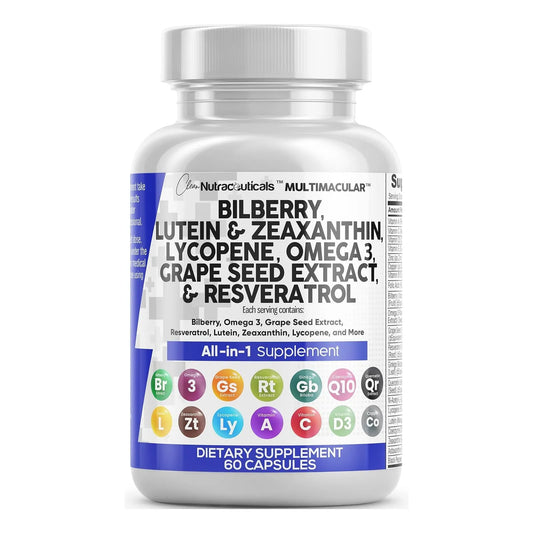 Vitaminas Para Salud Ocular Con Arándano Luteína Zeaxantina 40 Mg Licopeno Resveratrol Omega 3