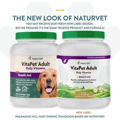 Tabletas Para Mejorar Aliento Perros Adultos NaturVet Vita Pet Plus Liberacion Prolongada 365 Ct
