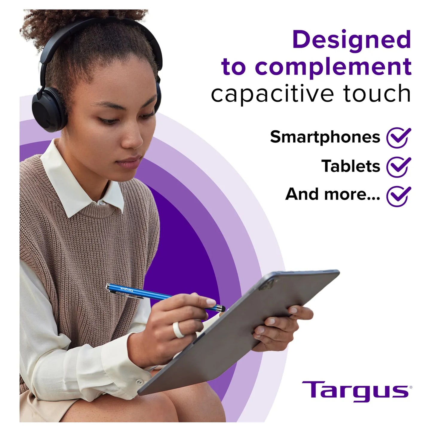 Lápiz Slim Stylus Tablet Smartphone Azul Metálico Precisión Sin Huellas