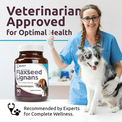 Lignanos Concentrados De Linaza Para Perros 20 Mg 90 Tabletas Sabor Mantequilla De Maní