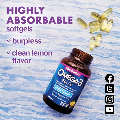 Omega 3 Brain Formula Suplemento Cognitivo DHA EPA 60 Capsulas