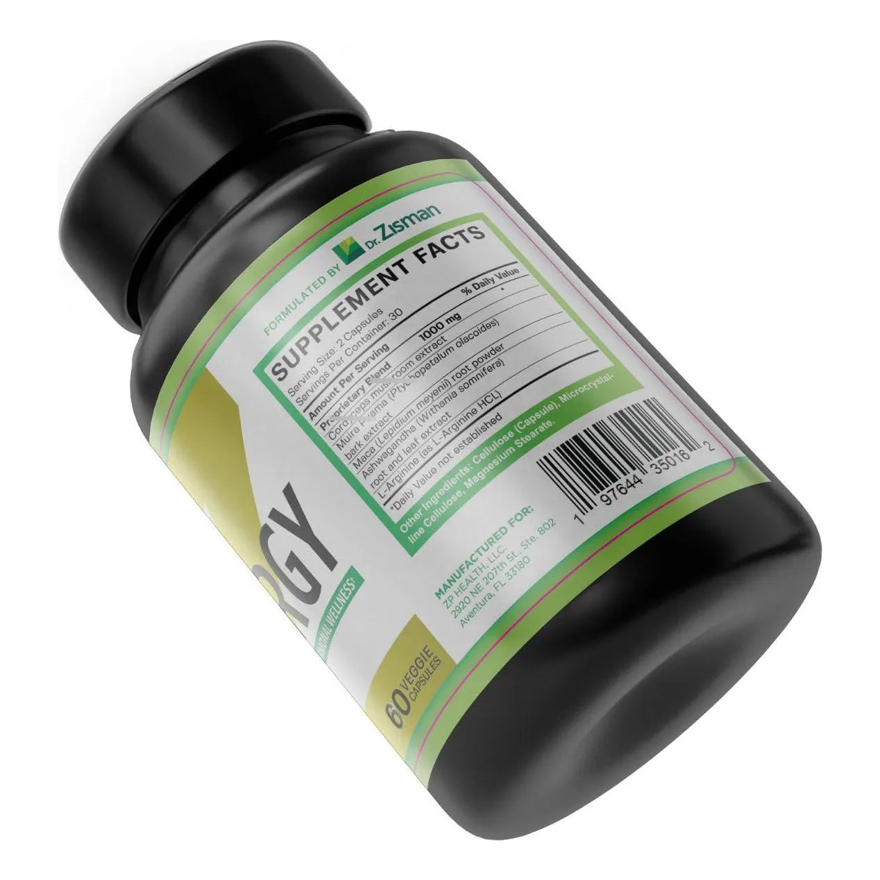 Dr Zisman ZINERGY Potenciador Natural De Energia 60 Capsulas Aumenta Vitalidad