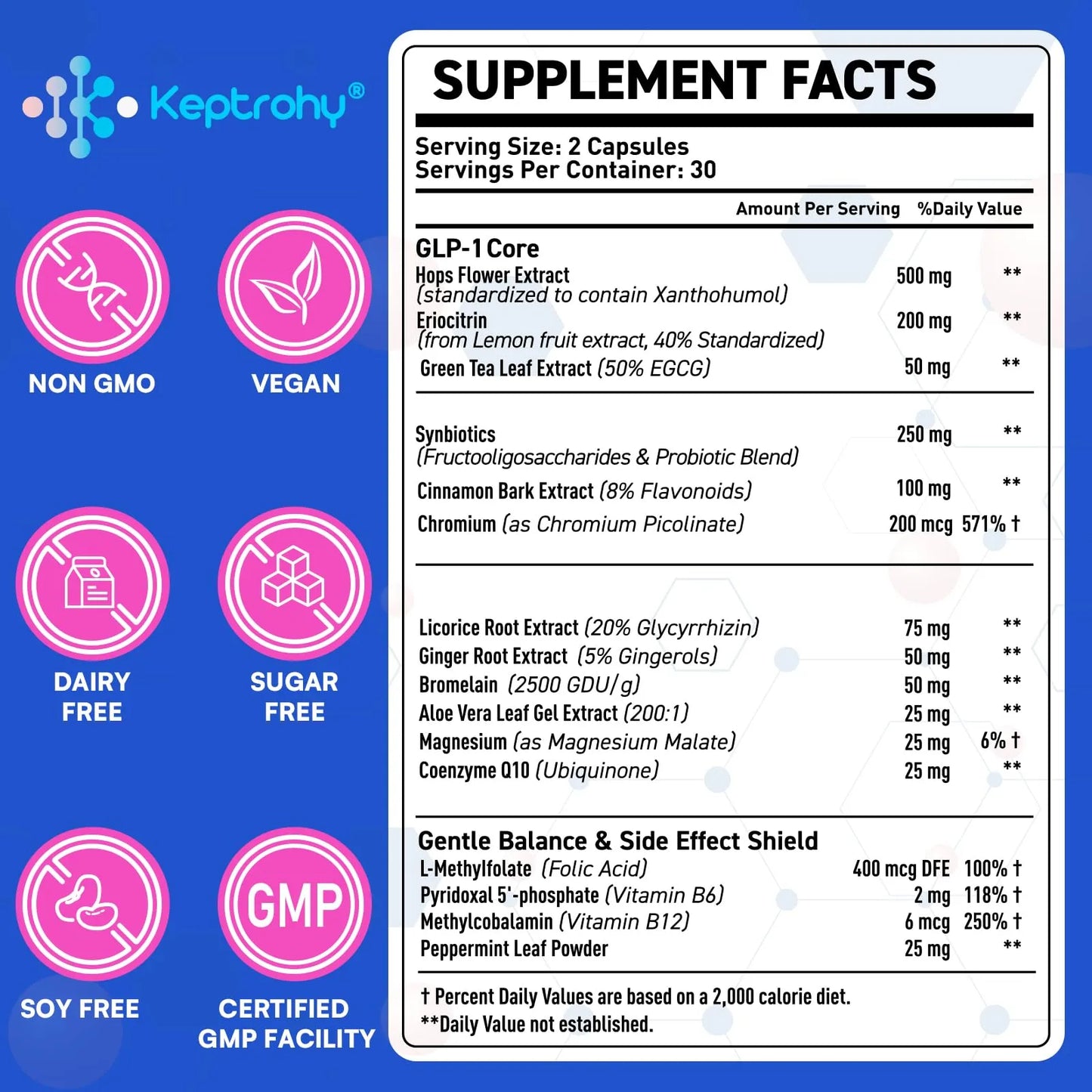 Suplemento GLP-1 Natural Soporte Energía Digestión Y Salud 30 Cápsulas