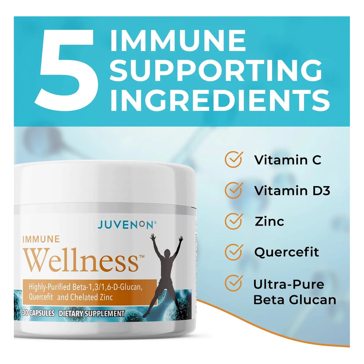 Suplemento Defensa Inmunológica Con Vitamina C Y Zinc Quelado Antioxidante 30 Cápsulas