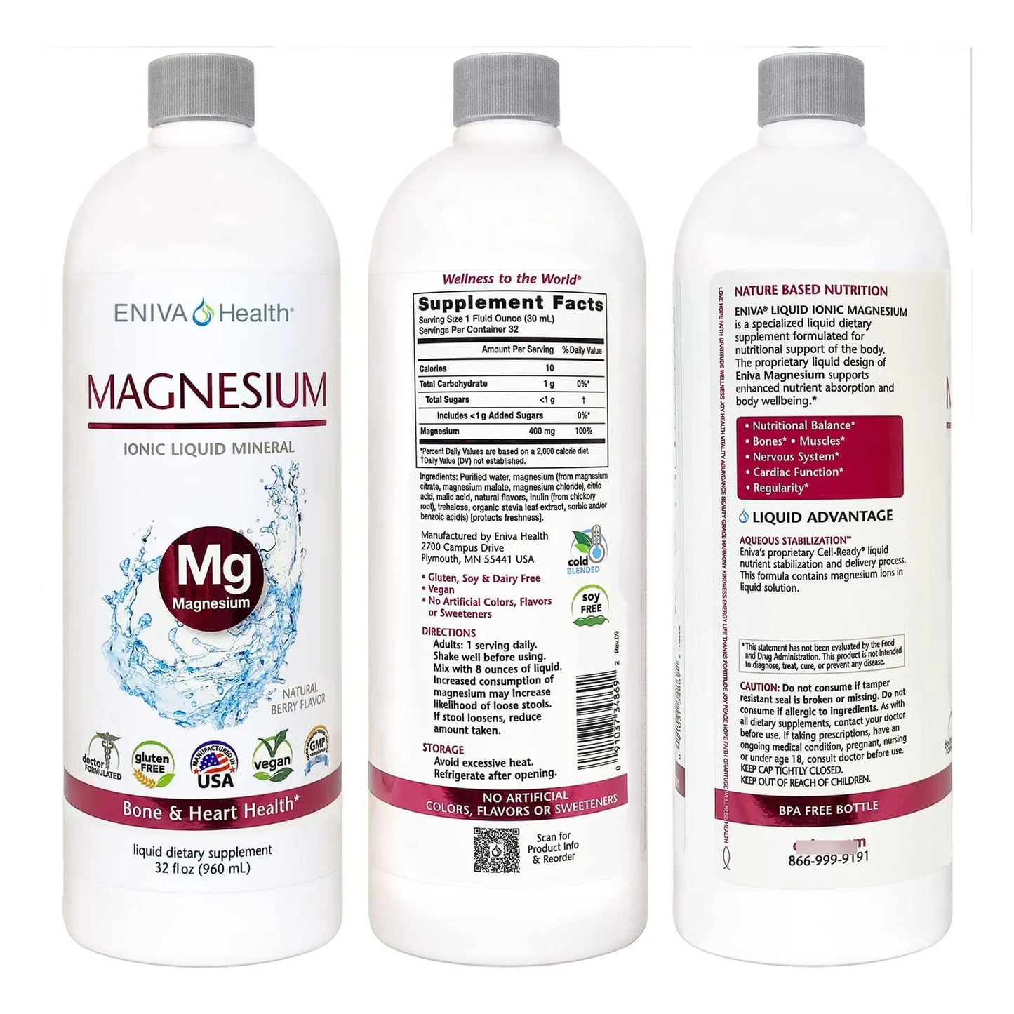 Suplemento De Magnesio Ionico Liquido 32 Onzas Salud Digestiva Energia Muscular Y Huesos