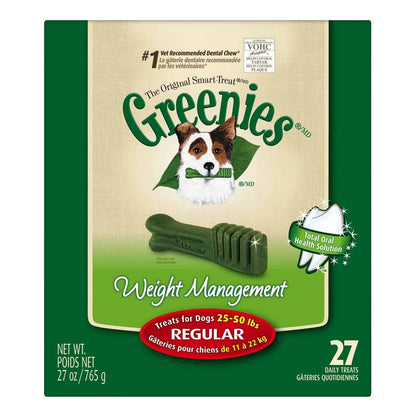 Golosinas Masticables Naturales GREENIES Cuidado Dental Y Control De Peso Para Perros Paquete 27 Onzas