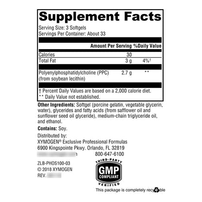 Fosfatidilcolina Pura 100 Capsulas Salud Hepatica Y Cerebral