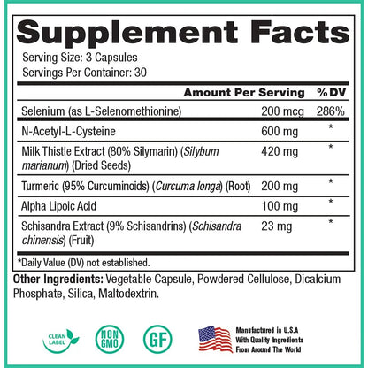 Peak Liver Support Suplemento Hepatico Cardo Mariano 90 Capsulas