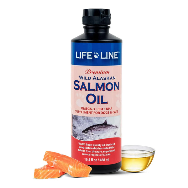 Aceite De Salmon Salvaje De Alaska Omega 3 Para Piel Y Pelaje Mascotas 16.5oz
