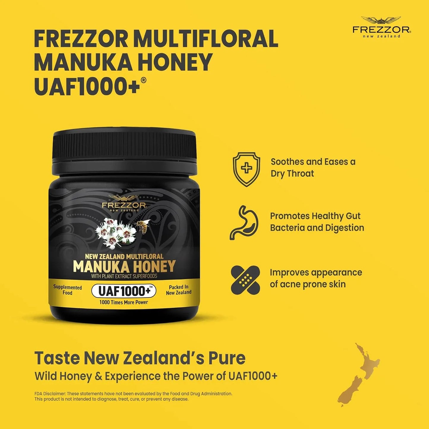 Miel De Manuka Multifloral Cruda Con Uaf1000+ Antioxidante Premium 230% Más Bioactiva