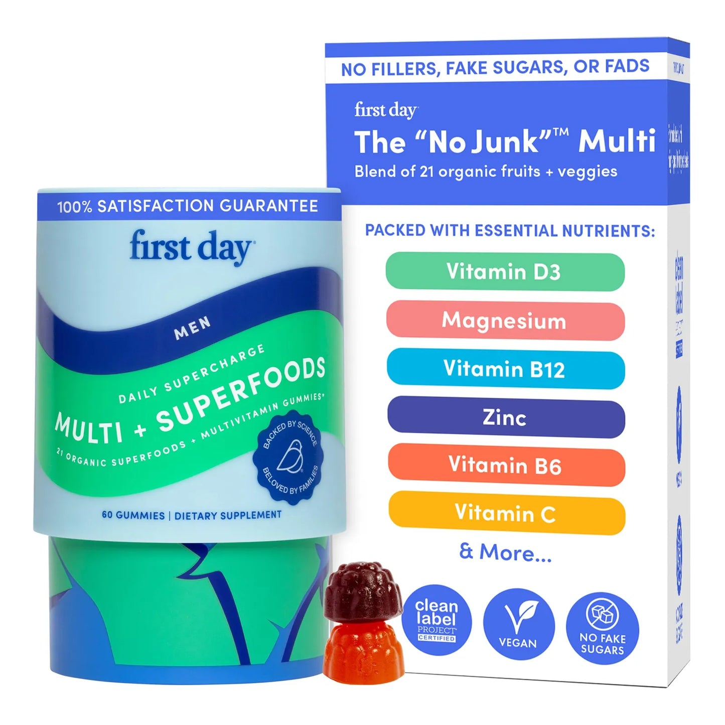 Multivitaminico Hombres Gomitas 13 Nutrientes Energia Concentracion Inmunidad