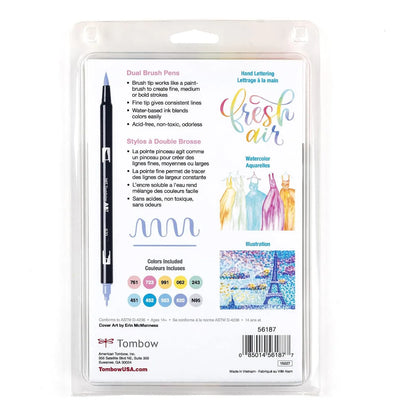 Marcadores Tombow Dual Brush Pastel X10 Punta Doble Y Mezclables