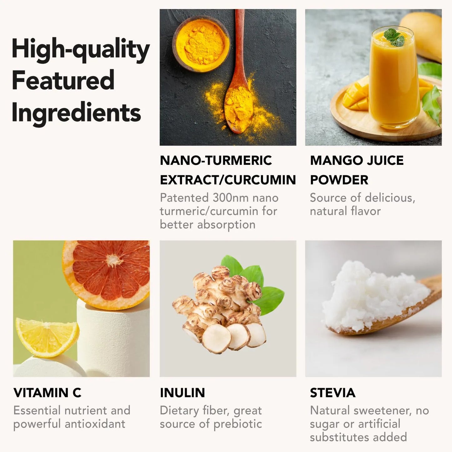 Polvo De Cúrcuma Nano Sabor Mango 35 Veces Más Potente Que Pastillas