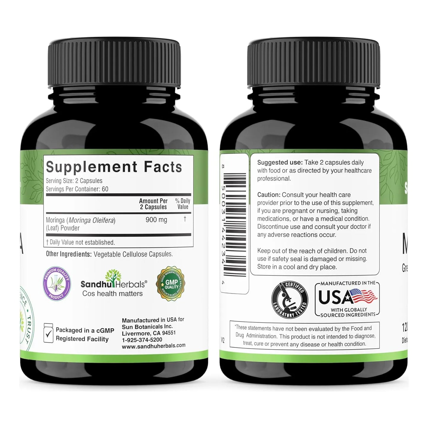 Capsulas De Moringa Oleifera 120 Unidades Antioxidante Natural Sandhu Herbals