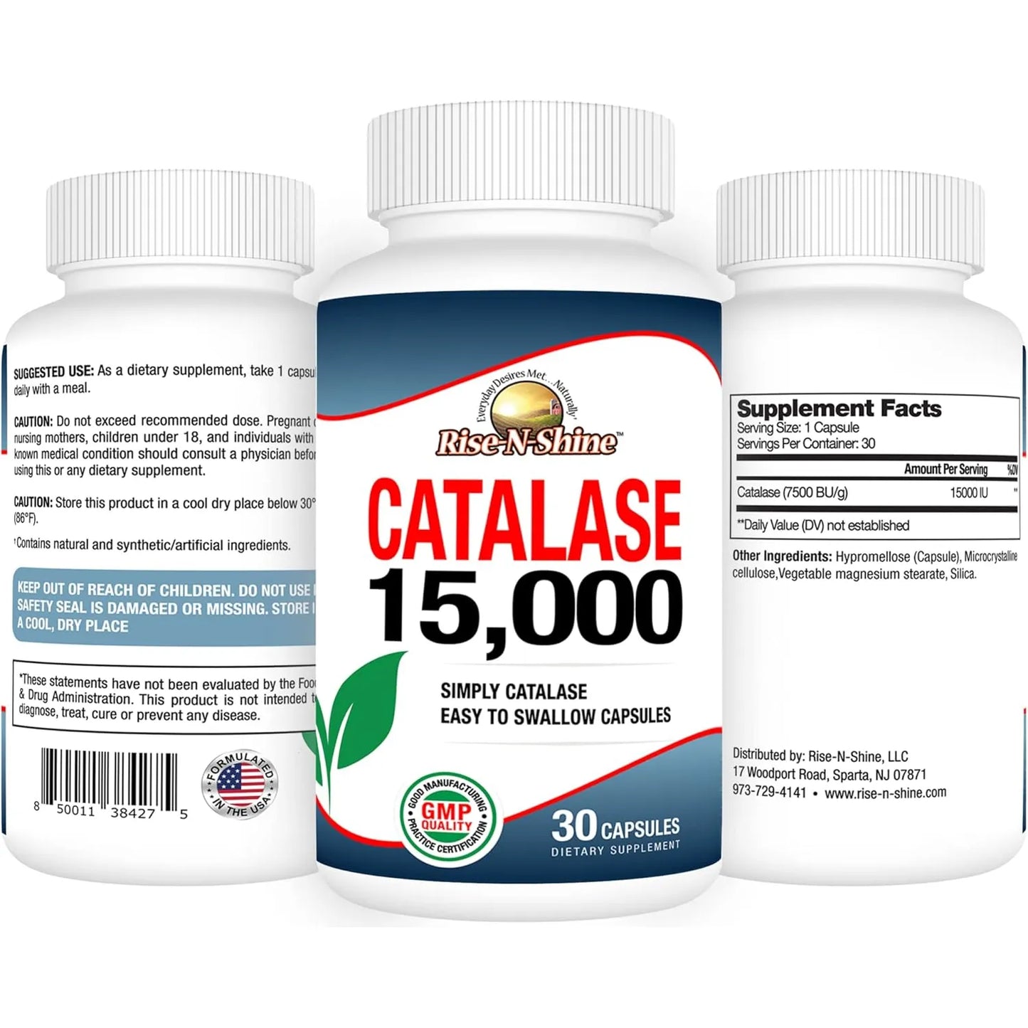 Catalasa 15000 Unidades 3 Botellas Antioxidante Enzima Para 3 Meses
