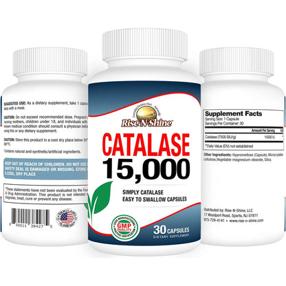 Catalasa 15000 Unidades 3 Botellas Antioxidante Enzima Para 3 Meses