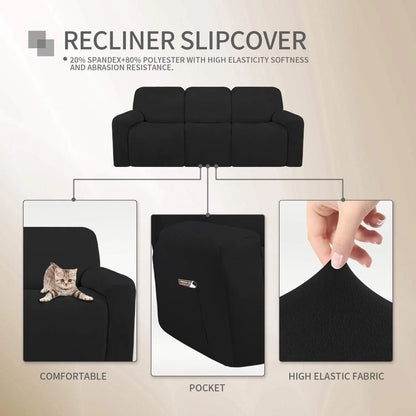 Funda Elastica Microfibra Para Sofa Reclinable Seccional 3 Cuerpos Proteccion Lavable