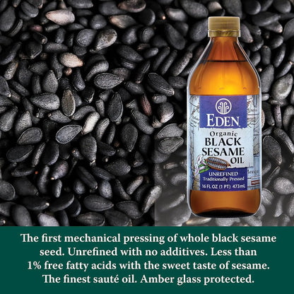 Aceite De Sesamo Negro Organico 100 Puro Sin Refinar Botella Vidrio 16 Oz