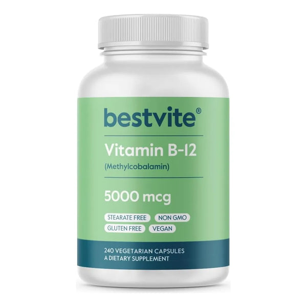 Vitamina B12 Metilcobalamina 5000mcg 240 Cápsulas Veganas Bestvite Energía Y Vitalidad