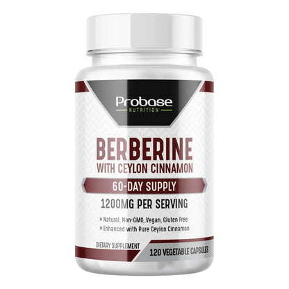 Berberina 1200mg Con Extracto De Canela 120 Cápsulas Vegano Sin Gluten