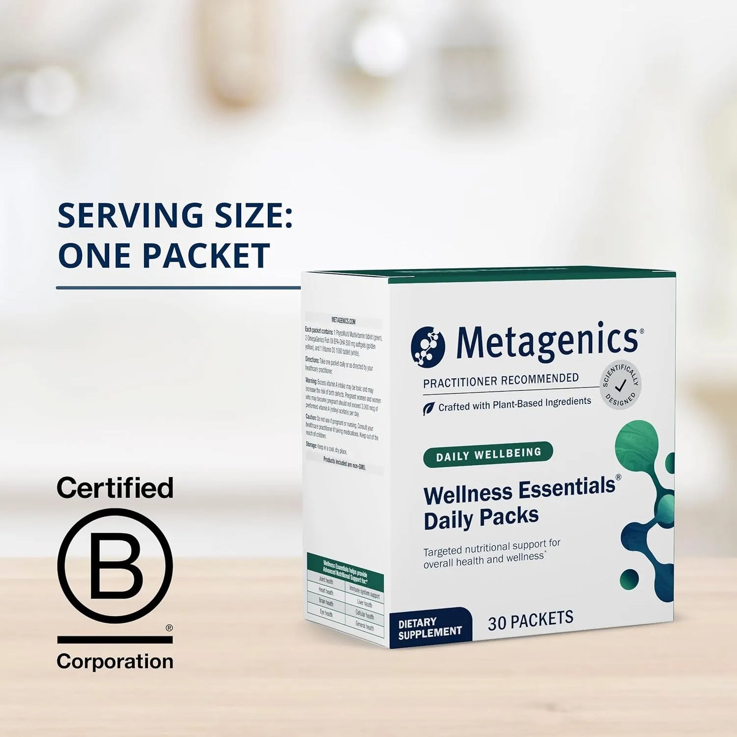 Paquetes Diarios Multivitamínicos Metagenics Wellness Essentials Con Omega 3 Y Vitaminas A C D E