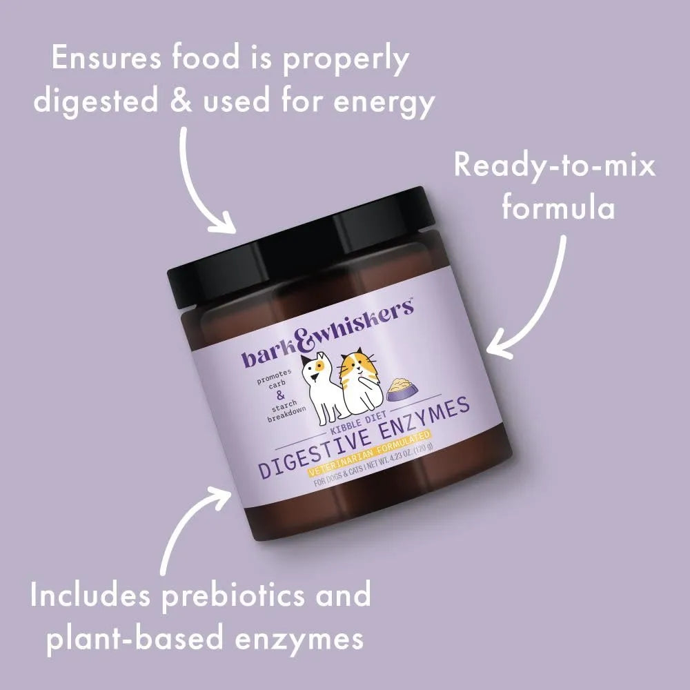Enzimas Digestivas Para Perros Y Gatos Suplemento Dietético Bark Whiskers 150g