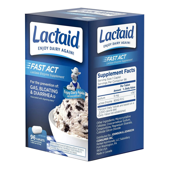 Lactaid Cápsulas Intolerancia A La Lactosa 96 Dosis Viaje Acción Rápida - Imagen 6