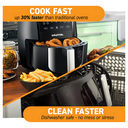 Freidora De Aire Gourmia 6 Cuartos Digital 12 Funciones Cocina Saludable Sin Aceite