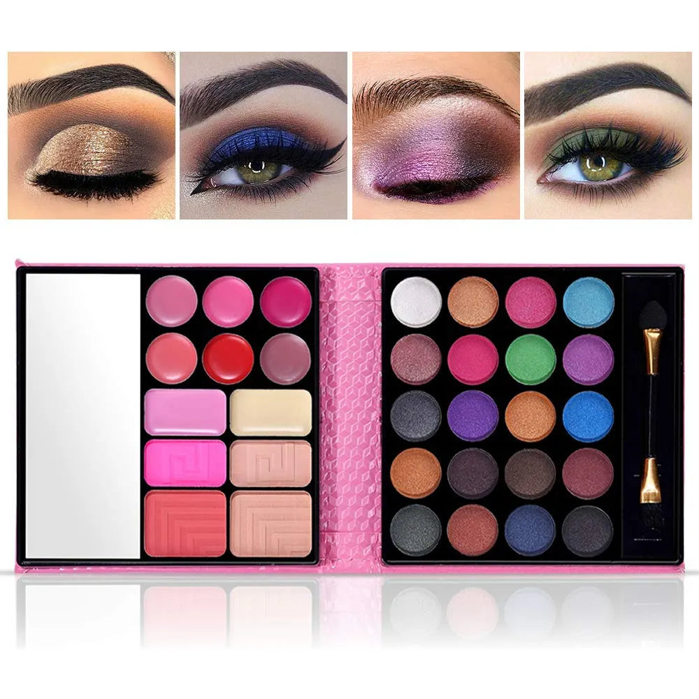 Kit Maquillaje Profesional 20 Sombras 6 Brillos Todo En Uno