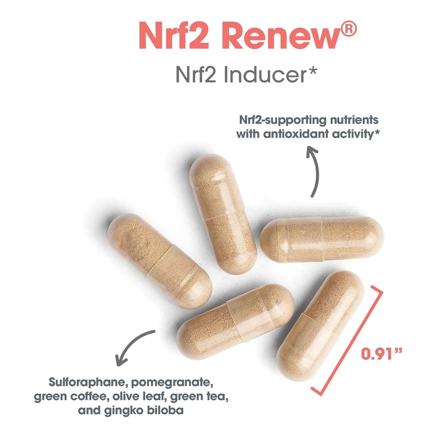 Activador Nrf2 Sulforafano Puro Extracto Té Verde Orgánico 120 Cápsulas