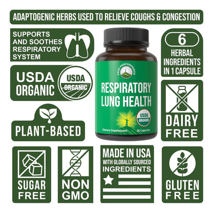 Suplemento Detox Pulmonar Orgánico 6 En 1 Limpieza Respiratoria Certificado USDA