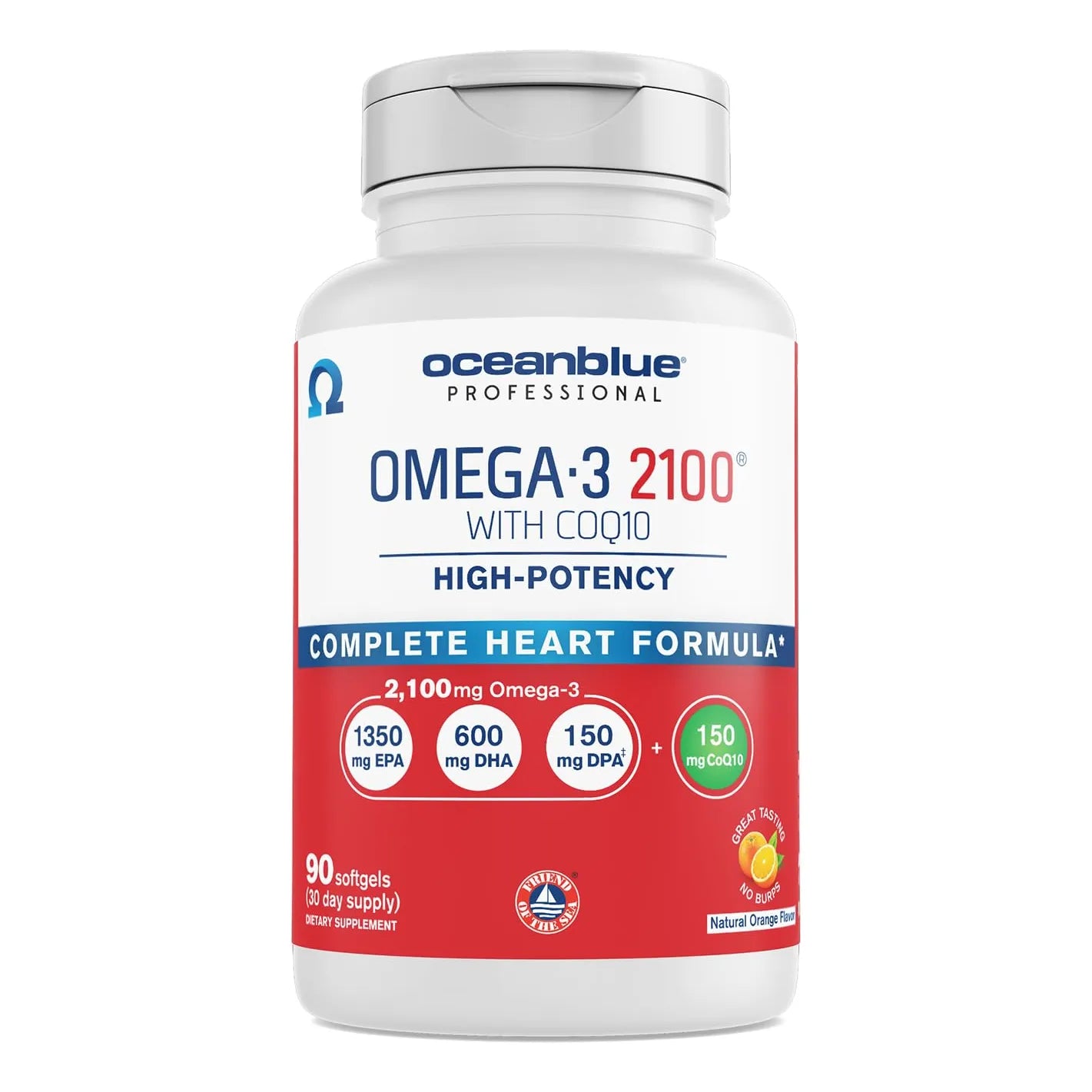 Omega 3 Profesional 2100mg Con Coq10 90 Capsulas Aceite De Pescado Suplemento Cardiaco Y Energia