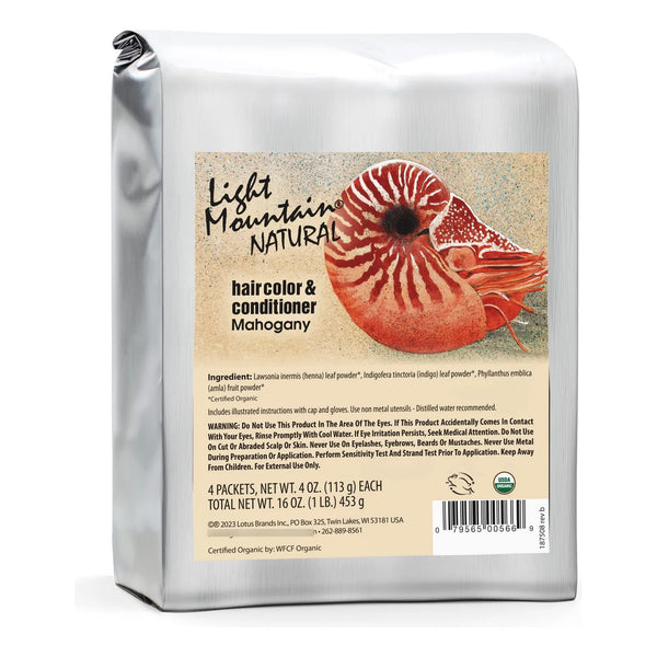 Tinte Orgánico Semipermanente Caoba Con Henna Y Botánicos 16 Onzas