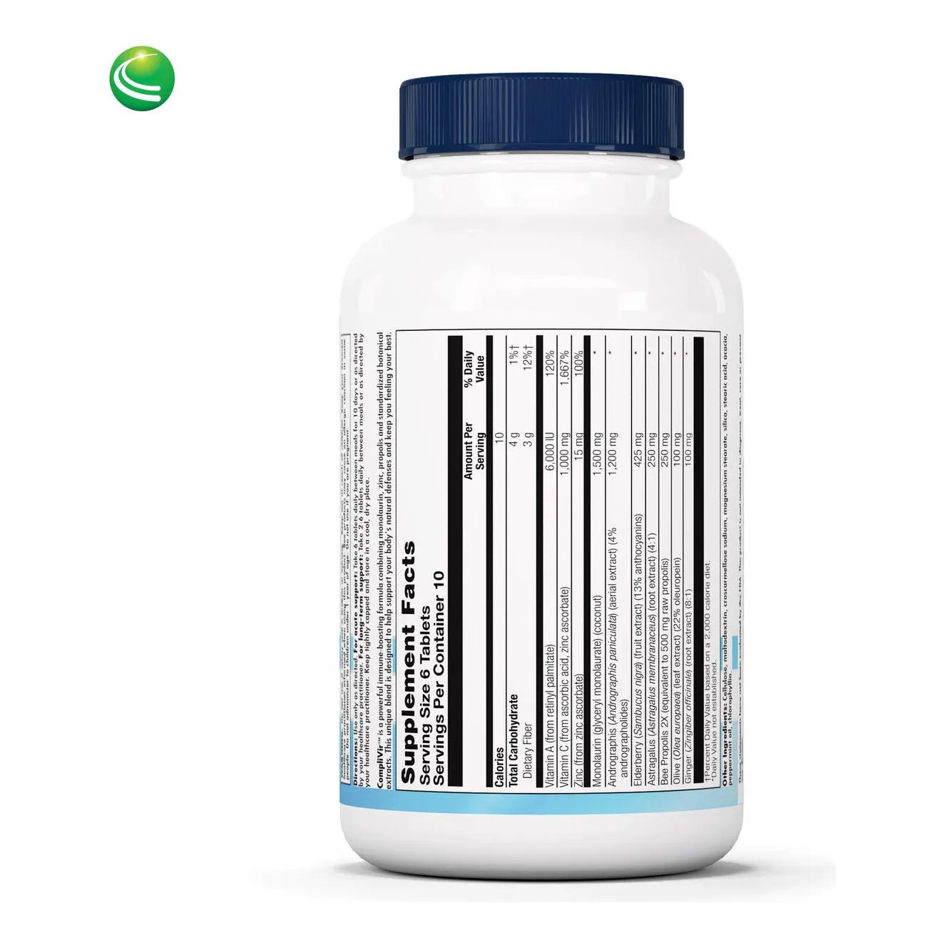 Complivir Suplemento Inmunologico Monolaurina Zinc Vitamina C 60 Tabletas
