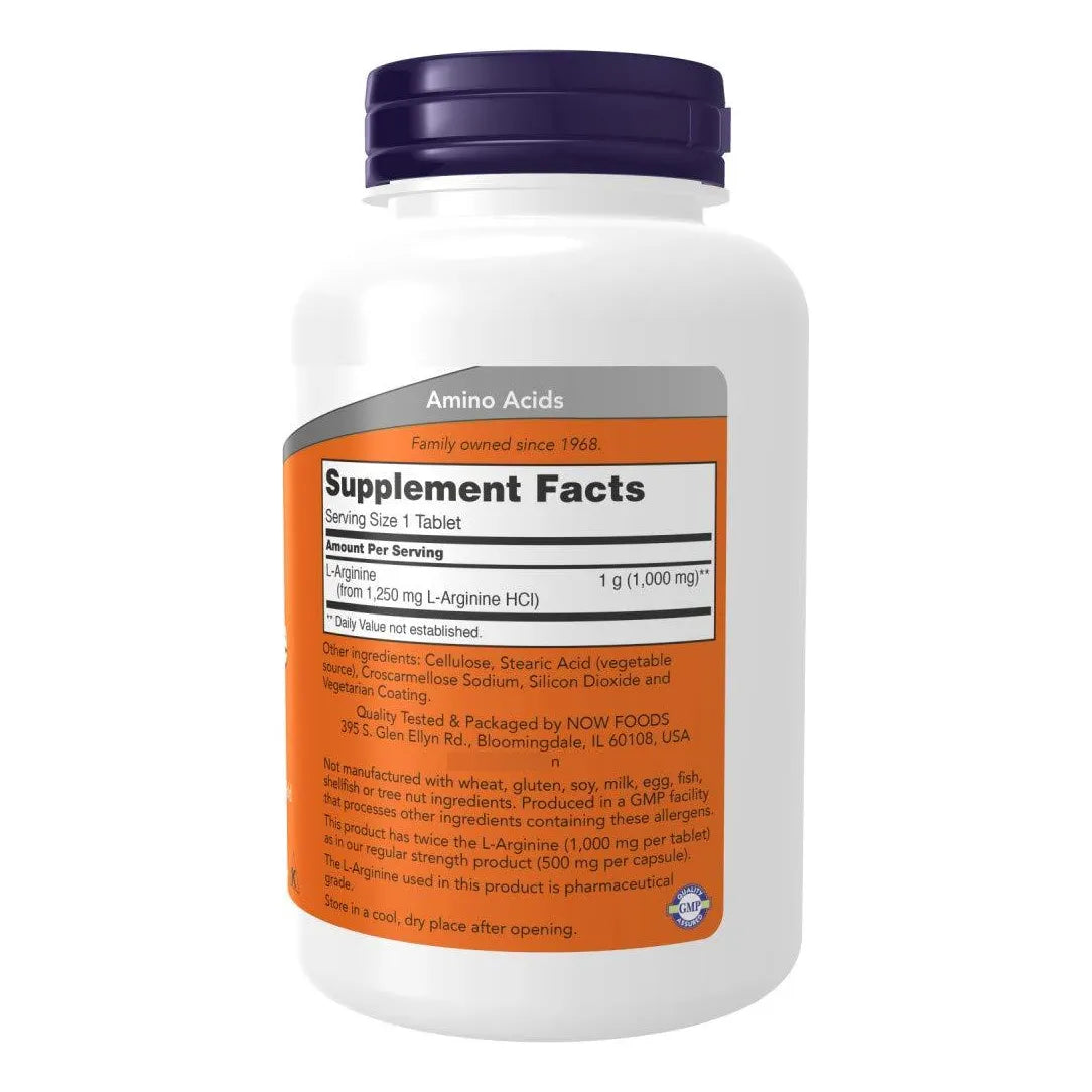 L-Arginina 1000 Mg 120 Tabletas Paquete De 3 NOW Suplemento Cardiovascular