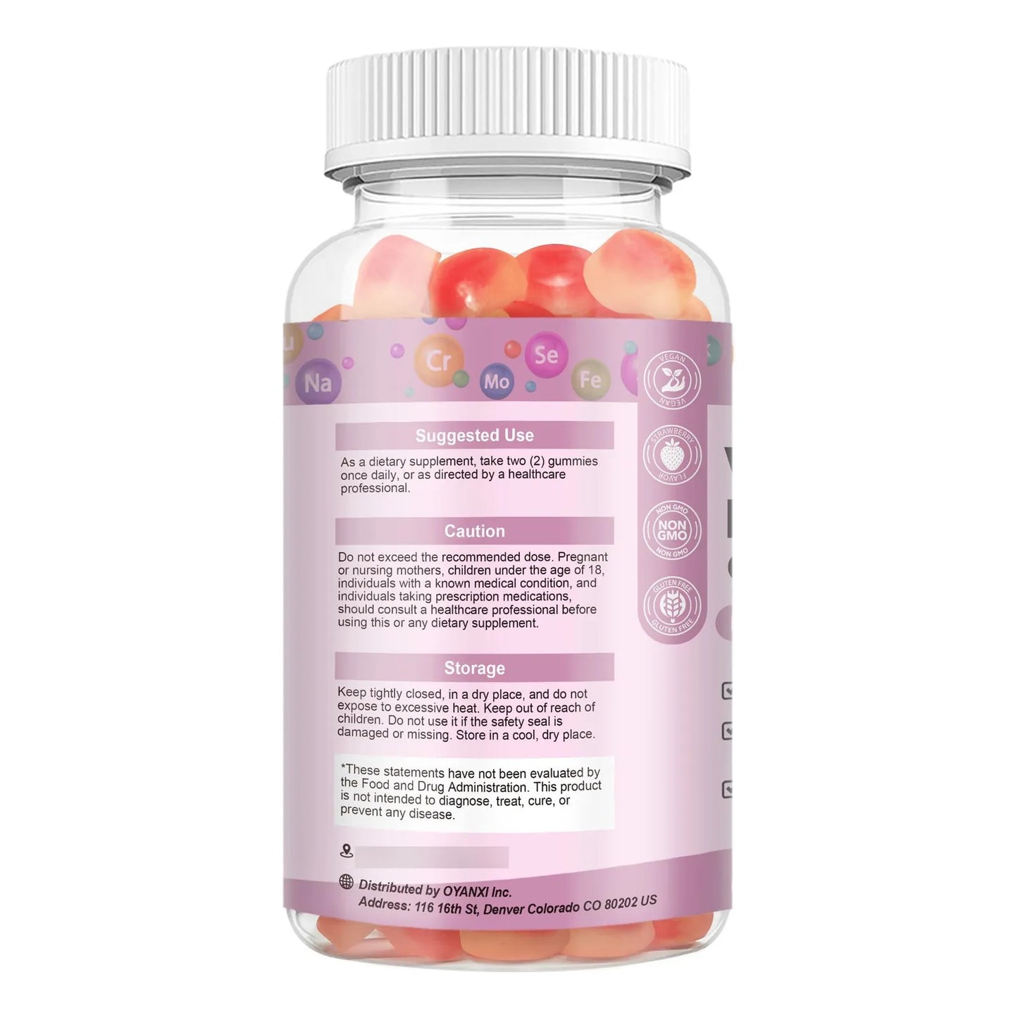 Gomitas Multivitamínicas Sin Azúcar Para Mujeres Con Inositol Hierro Y Vitaminas