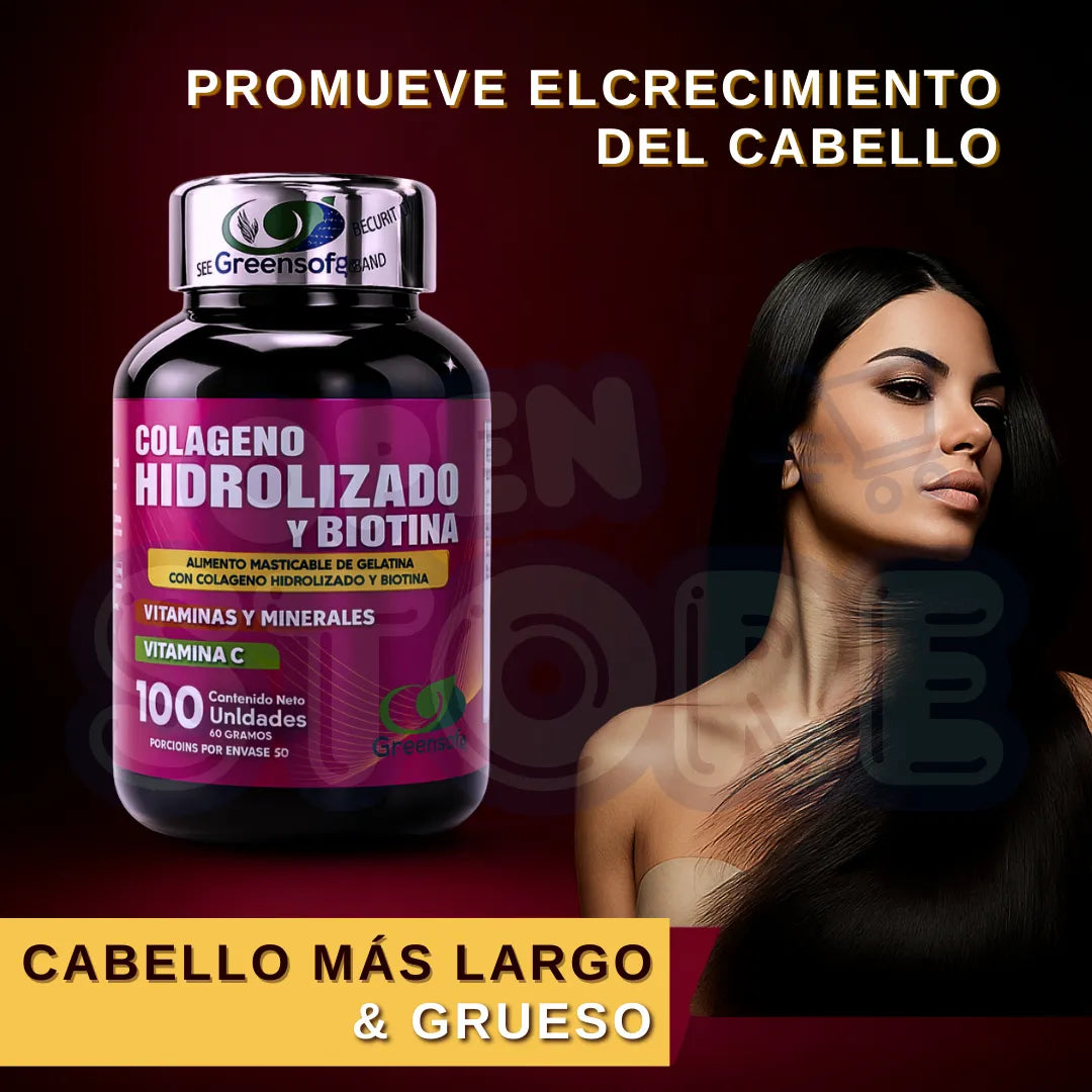 Colágeno Hidrolizado Biotina Green Sofg Cápsulas Sin Sabor Salud Belleza - Imagen 9