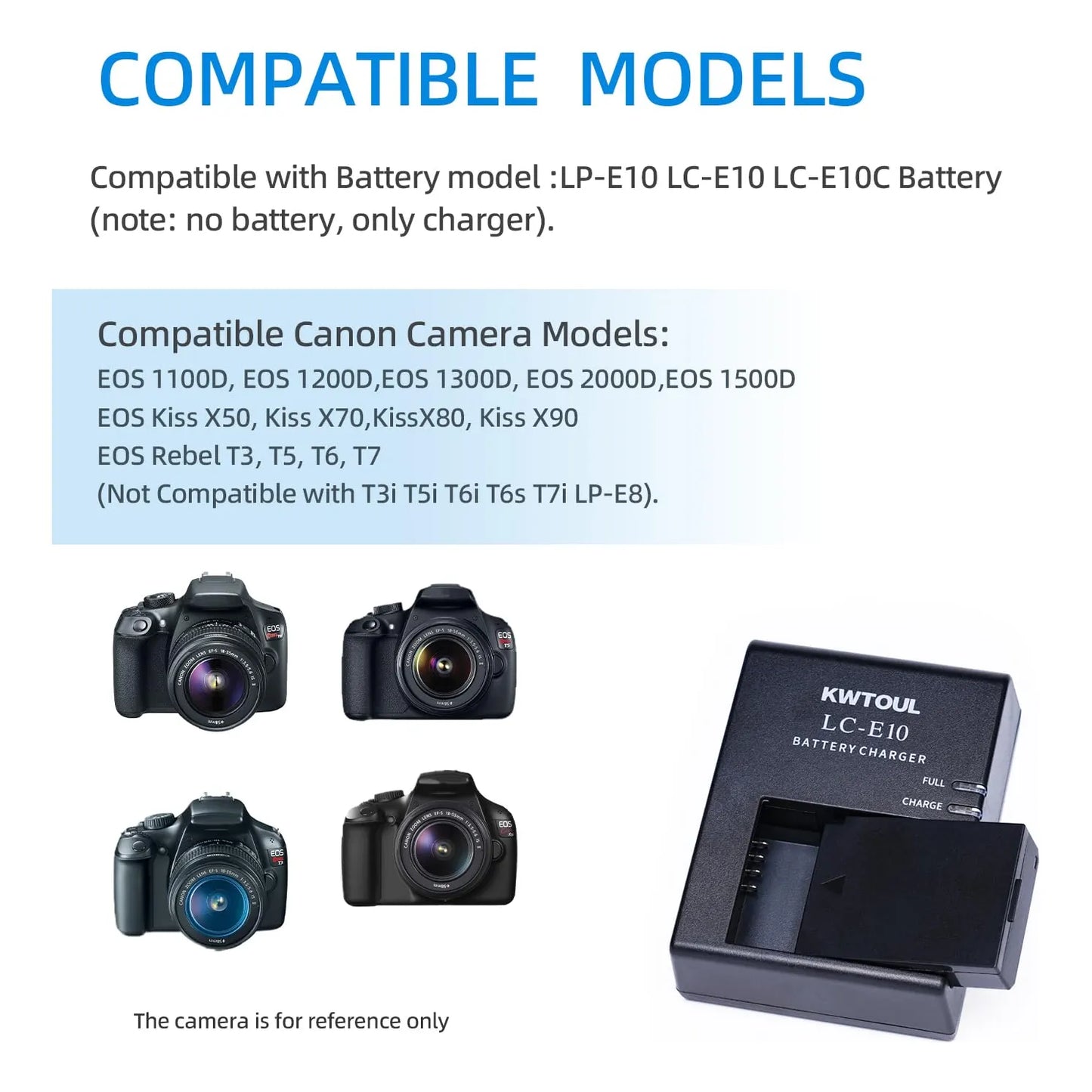 Cargador LP E10 Compatible Canon EOS Rebel T3 T5 T6 T7 T100 Carga Rapida Segura