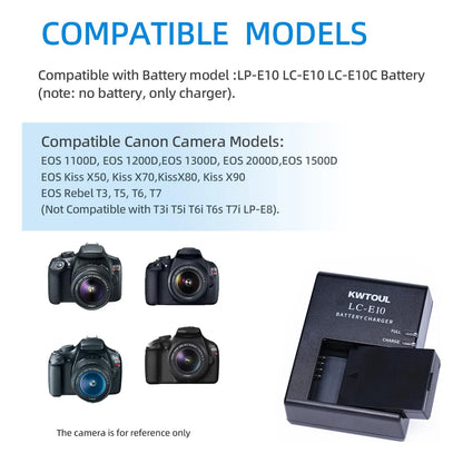 Cargador LP E10 Compatible Canon EOS Rebel T3 T5 T6 T7 T100 Carga Rapida Segura