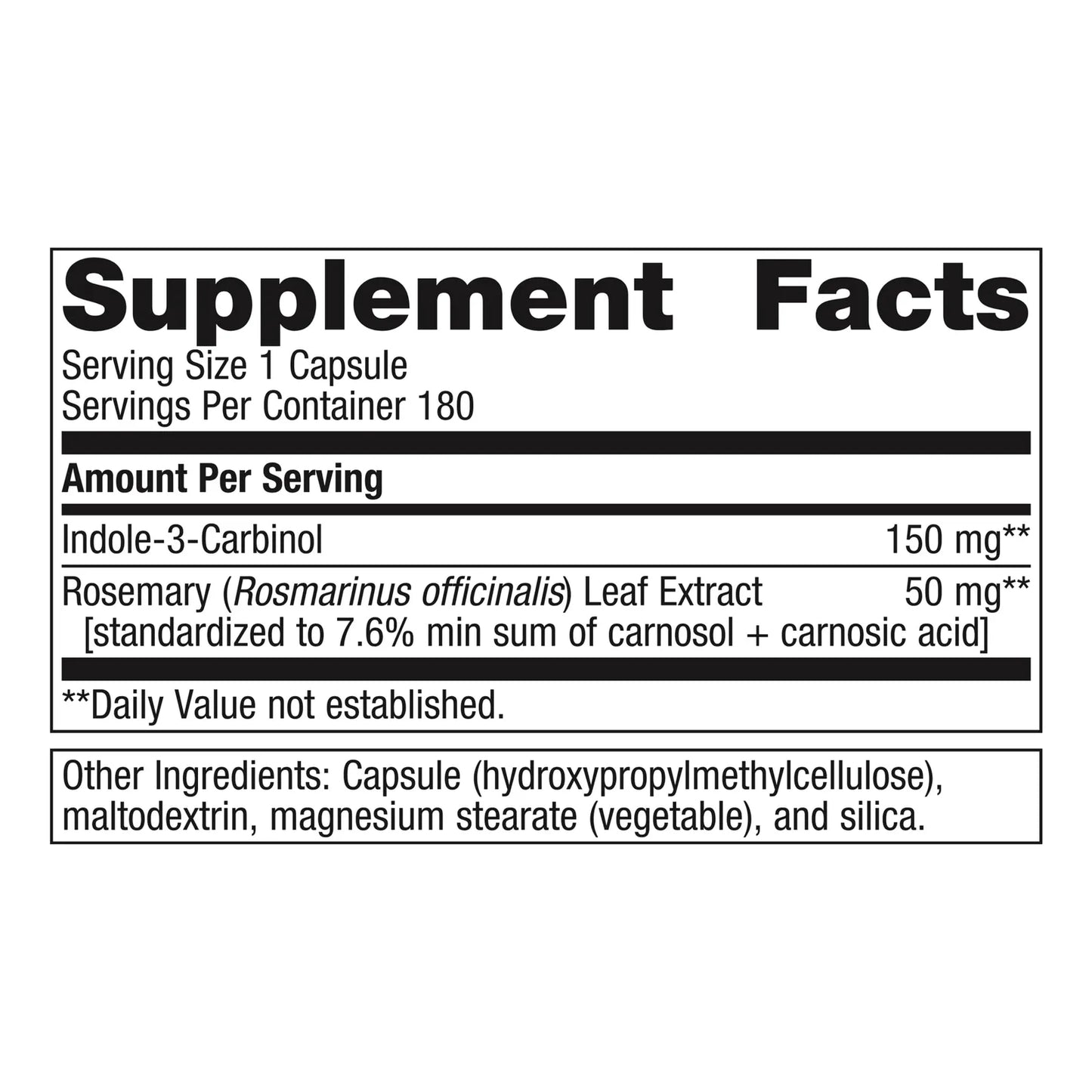 Indole 3 Carbinol Estabilizado 180 Capsulas Antioxidante Efecto Hormonal