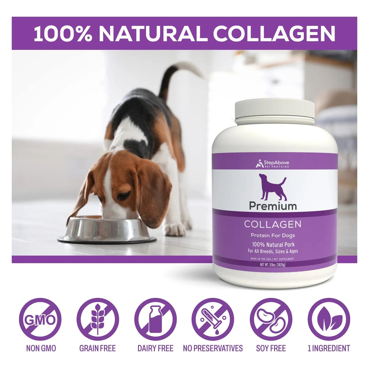 Proteína Premium De Colágeno Para Perros 8LB Mejora Articulaciones Y Pelaje