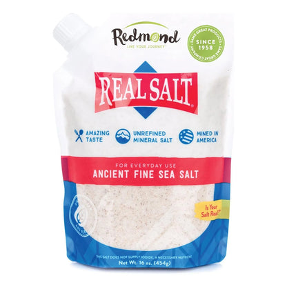 Sal Marina Antigua Fina Redmond Real Salt 454g Sin Refinar Minerales Naturales
