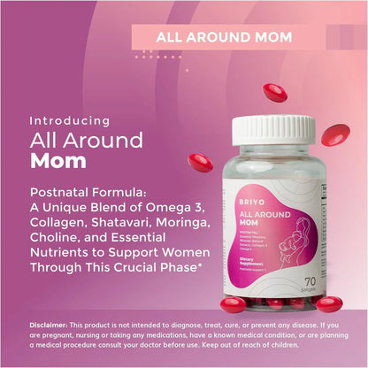 All Around Mom Suplemento Dietético Postnatal Colágeno Vitaminas Omega3 60 Cápsulas