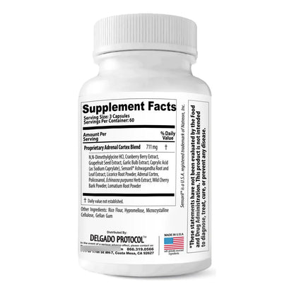 Adrenal DMG 180 Cápsulas Energía Diurna Sueño Reparador Reduce Estrés